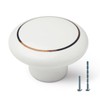 10PCS Kitchen White Cabinet Knobs and Pulls Round White Dresser
