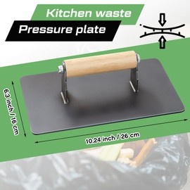 Blulu Hand-held Manual Trash Compactor Metal Bin Garbage Compactor for Kitchen Trash Can and Outdoor Waste Compacting Hand Tool