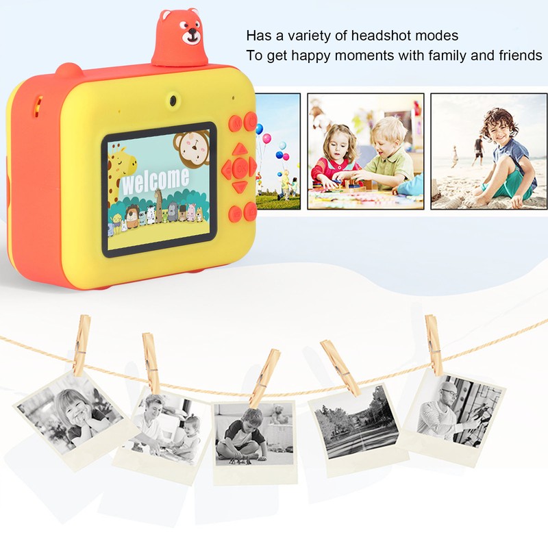 Kids Printing Camera 2.4in LCD Screen Dual Lens HD 1080P