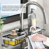 Faucet Storage Shelf Aluminum Plastic Two Containers with Towel Rod