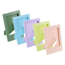 sourcing map 5 Pcs Mini Picture Frames 2.4 x 3.6 Inch Rectangle Small Picture Photo Frame Holder for Tabletop Display Photos Paintings Landscape Posters Artwork, Multicolor