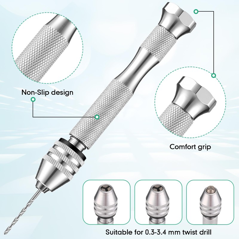 Mudder 57 Pieces Hand Drill Bits Set, 46 Pcs Pin