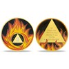 2 Year Sobriety Coin - Alcoholics Anonymous Flame Triangle AA