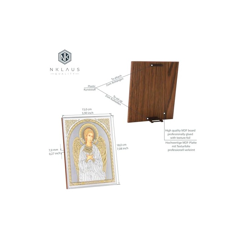 NKlaus - Guardian Angel - Wooden Icon 15 x 18