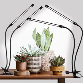 Hywyimlait Grow Lights for Indoor Plants, 168 LEDs Clip Plant Lights, Full Spectrum LED Plant Growing Lamps with Flexible Gooseneck 4/8/12/18H Timer, 3 Spectral Modes, 10 Dimmable Levels, 2 Pack
