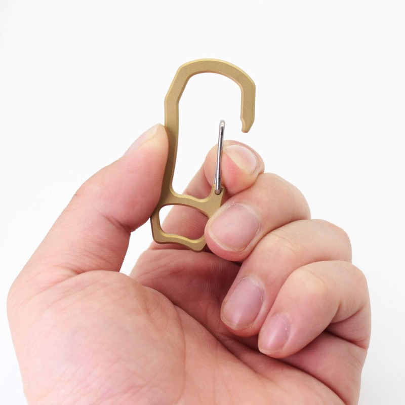 PPFISH 2PCS Solid Brass Heavy Duty Carabiner Keychain, EDC Quick