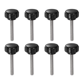 QUARKZMAN Pack of 8 Thumb Screws with Thread M4 x 30 mm x 18 mm Round Head Screw Stainless Steel 304 Round Handle Bolt Clamping Buttons 18 mm Hand Buttons Thumb Screws Tension Screw for Industrial