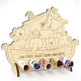 VIDSTW Christening Gift Christening Noah's Ark Wooden Christening Gifts Boys Gifts for Christening Girls DIY Money Gift Christening Gift Boy Gifts for Christening for Boys and Girls (Type A)