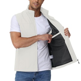 Eisctnd Men's Lightweight Quick Dry Vest Sleeveless Outdwear Utility Jacket for Travel Hiking Fishing Photography Camping(Beige-M)
