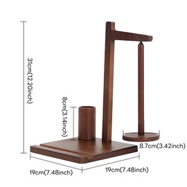 Wooden Yarn Holder with Phone Stand – Spinning Yarn Bowl for Knitting & Crocheting, Solid Wood Yarn Organizer with Crochet Hook Storage (7.5 x 8.8 in)