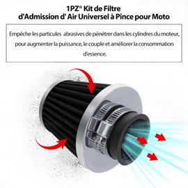 1PZ F02-FA1 Air Filter 38mm/39mm/40mm Tapered Round Universal Cone Automatic Air Intake Cold Air Intake Replacement Kit for Motorcycle ATV Quad 50cc 110cc 125cc 150cc