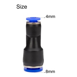 8mm OD x 4mm OD Plastic Push to Connect Tube Fitting, Reducing Pneumatic Quick Straight Connector Coupler, 40PCS