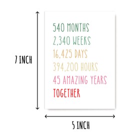 EruditeGifts 45Th Anniversary Card - Funny 45 Years Wedding Anniversary Card - Funny Wedding Anniversary Card - 45Th Anniversary Card For Him Her