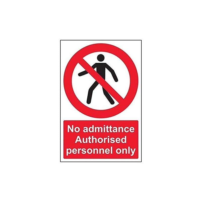 V Safety No Admittance Authorised Personnel Only Pedestrian Sign -