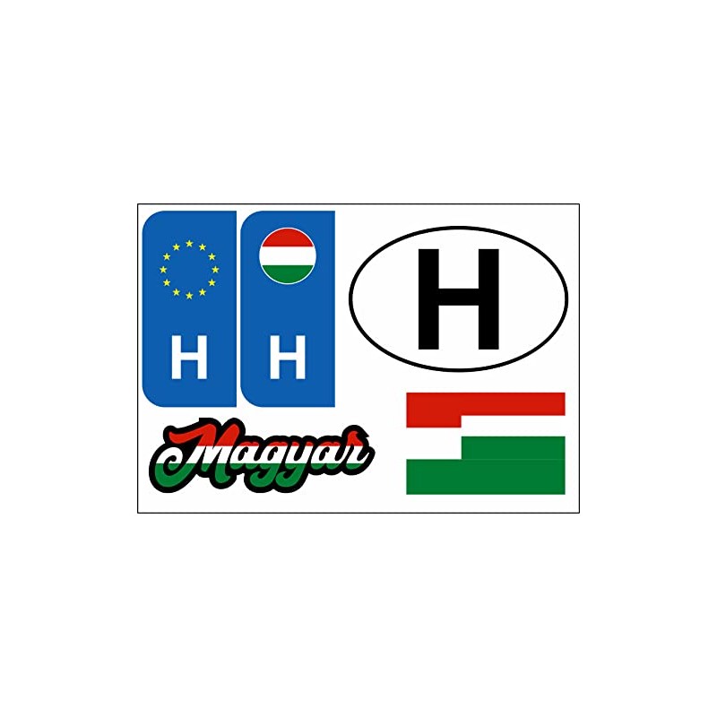 Daged Hungary sticker card, pack of 5, foreign license plate,