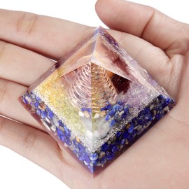 Nupuyai Lapis Lazuli Healing Crystal Pyramid for Protection, Chakra Energy Crystal Quartz Points Decor 5cm