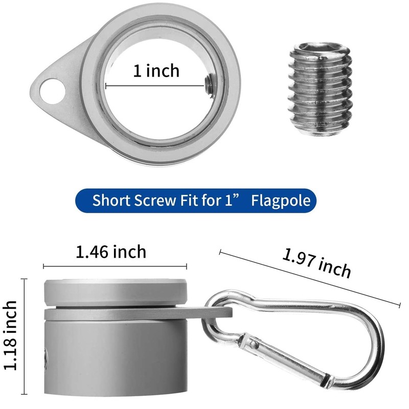 4 Pieces Flag Pole Rings,Aluminum Alloy Mounting Rings 360 Degree