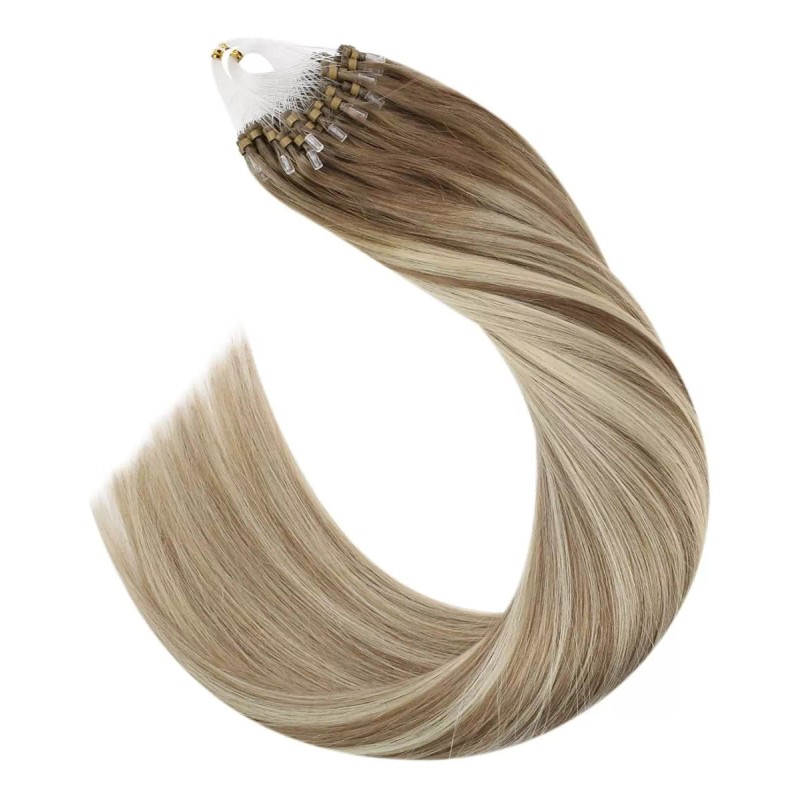 Ugeat Extensiones Cabello Humano 50gr 16in 50pz Marrón Mixto Con