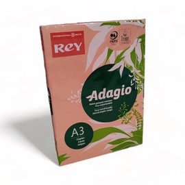 Rey Adagio A3 80gsm (500 Sheets) Peach Paper - for Laser, Copiers and Inkjet Printers - 1 Ream