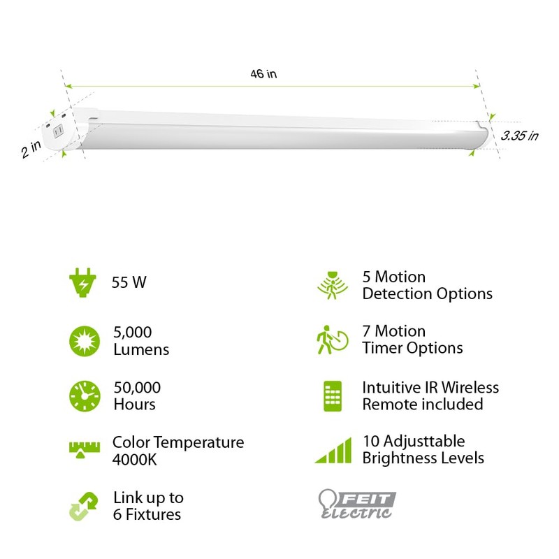 Feit Electric 46" LED Utility Light, Motion Sensor with 5