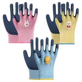 Rstigiker 3 Pcs Kids Gardening Gloves for Age 3-9,Childrens Gardening Gloves Kids Work Gloves,Comfortable Toddler Garden Gloves Safety Work Gloves for Boys Girls (5-9 years)