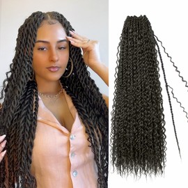 Boho Island Twist Crochet Hair 24 inch Senegalese Twist Crochet Hair with Soft Curly Ends 8 Packs Pre-looped Bohemian Goddess Twist Synthetic Braids Crochet Hair for Black Women (24Inch,2#)