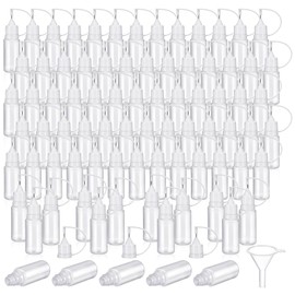 100 Pcs 0.34oz Narrow Tip Applicator Bottle Mini Needle Tip Glue Bottle Applicator Precision Translucent Glue for Alcohol Ink DIY Quilling Acrylic Painting