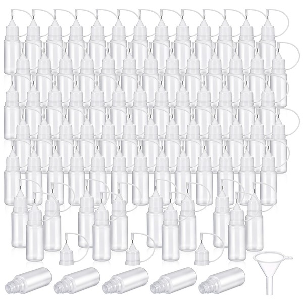 100 Pcs 0.34oz Narrow Tip Applicator Bottle Mini Needle Tip