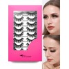 BTLLSSH 8Pair 3D5D 0.59INCH Thick False Eyelashes Cross Volume Cat