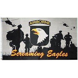 Army 101st Airborne Screaming Eagles Soldiers 3x5 3'x5' Polyester Flag 100D