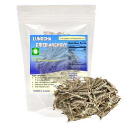 Dried Anchovy Headless Deep-frying as Snack or add flavor to soups, side dish Product of Thailand (3.5, Ounces)