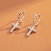 Aretes de plata cruz para mujer con caja de regalo