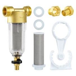 Turboyhood 50 Micron Spin Down Sediment Filter for Whole House and Well Water, Reusable Washing Machine Water Filter, BPA-Free Pre-Filter