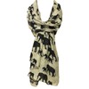 allydrew Elephant Print Scarf Wrap, Beige