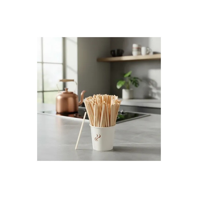 1000 Agitadores De Bebidas 18cm Biodegradables Mezcladores