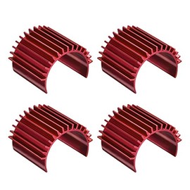 sourcing map Pack of 4 Aluminium Electric Motor Motor Heatsink Slats Cooling Red for RC 380 390 Size Brushed Brushless RC Car Accessories