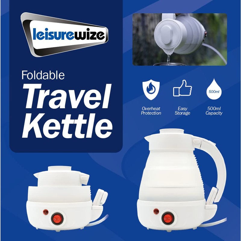Leisurewize - Folding Portable Travel Kettle, 240V | Low Wattage