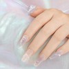 Sethaxy Handmade Nail Tips, 10 Pieces, Long Ballerina Tips, Rhinestones,