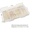 6 Sizes Gold Hardware Nails Assortment Kit, 358pcs, Brass Plated,