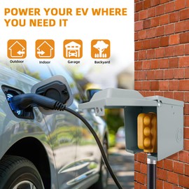 50 Amp 125/250 Volt EV Power Outlet Box, NEMA 14-50R Outlet EV Charging Box