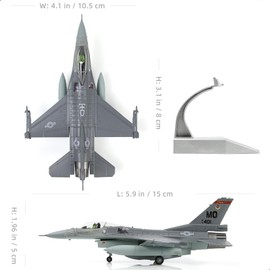 SEBUNAS 1/100 Scale F-16C Fighting Falcon Fighter Jet Model USAF Mountain Home Air Force Base (MO) Military Aircraft Miniature Metal Diecast Airplane Model Kit for Adult Collection
