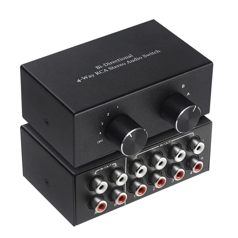 Lyaciomn 4 Way Bi-Directional Left and Right Channel Audio Switch