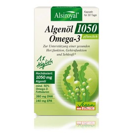 Alsiroyal Alsiroyal Algen?l 1050 (30 Kapseln) C Omega 3 hochdosiert mit DHA & EPA - 1 Kapsel pro Tag - untersttzt Herz-, Gehirnfunktion & Sehkraft - Vegan - fr 30 Tage