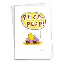 NobleWorks Easter Funny Paper Card with 5 x 7 Inch Envelope (1 Card) Peep Peep 0013