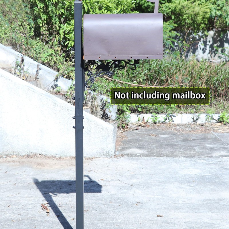 MEIYIHUI 40.2-51.8" H Heavy Duty Outdoor Mailbox Post, Steel Mailbox