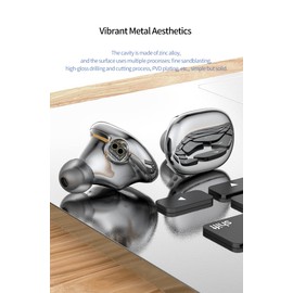 Yinyoo BLON BL-MAX HiFi Headphones, Blon in Ear Monitors Dual Dynamic Drivers Earphones, Bass IEM Wired In-ear Earbuds Headset with Detachable 2 Pin Cable for Musicians Singer (Silver, With mic)