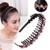 Jeweled Headband with Comfort Comb A8 Blue Gray