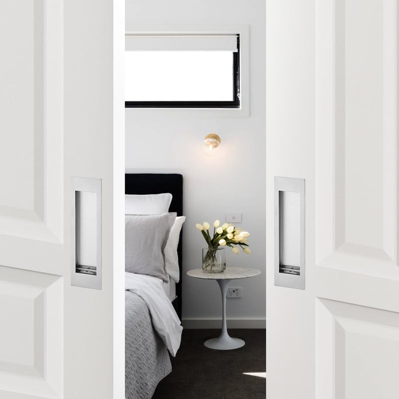 Ravinte 2 Pack Brushed Nickel Sliding Closet Door Handles Silver