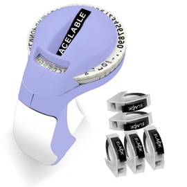 Embossing Label Maker with 5 Label Tapes, Vintage Retro Embossed Labeler, 3D Old School Label Makers, Handheld Manual Label Maker Machine Printer, Old Fashion Label Maker for Home, DIY & Crafting