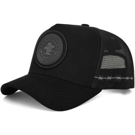 Sacudido's | Logo | Trucker Cap, Agribusiness, Ranch Hat, Farm Cap, Adjustable, for Men and Women, Great for Hunting (US, Alpha, One Size, Black-Sarja)